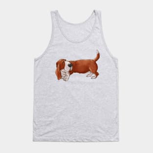 Cute long dog of breed Basset Hound. Tank Top